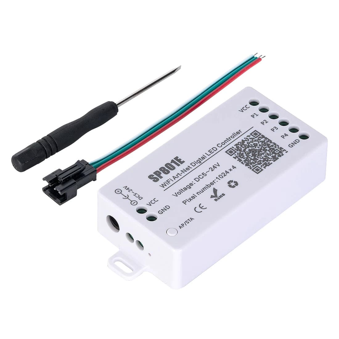 Controlador LED SP801E, Wifi, Art-Net, SPI, para WS2812b, SK6812, UCS1903, TM1804, matriz