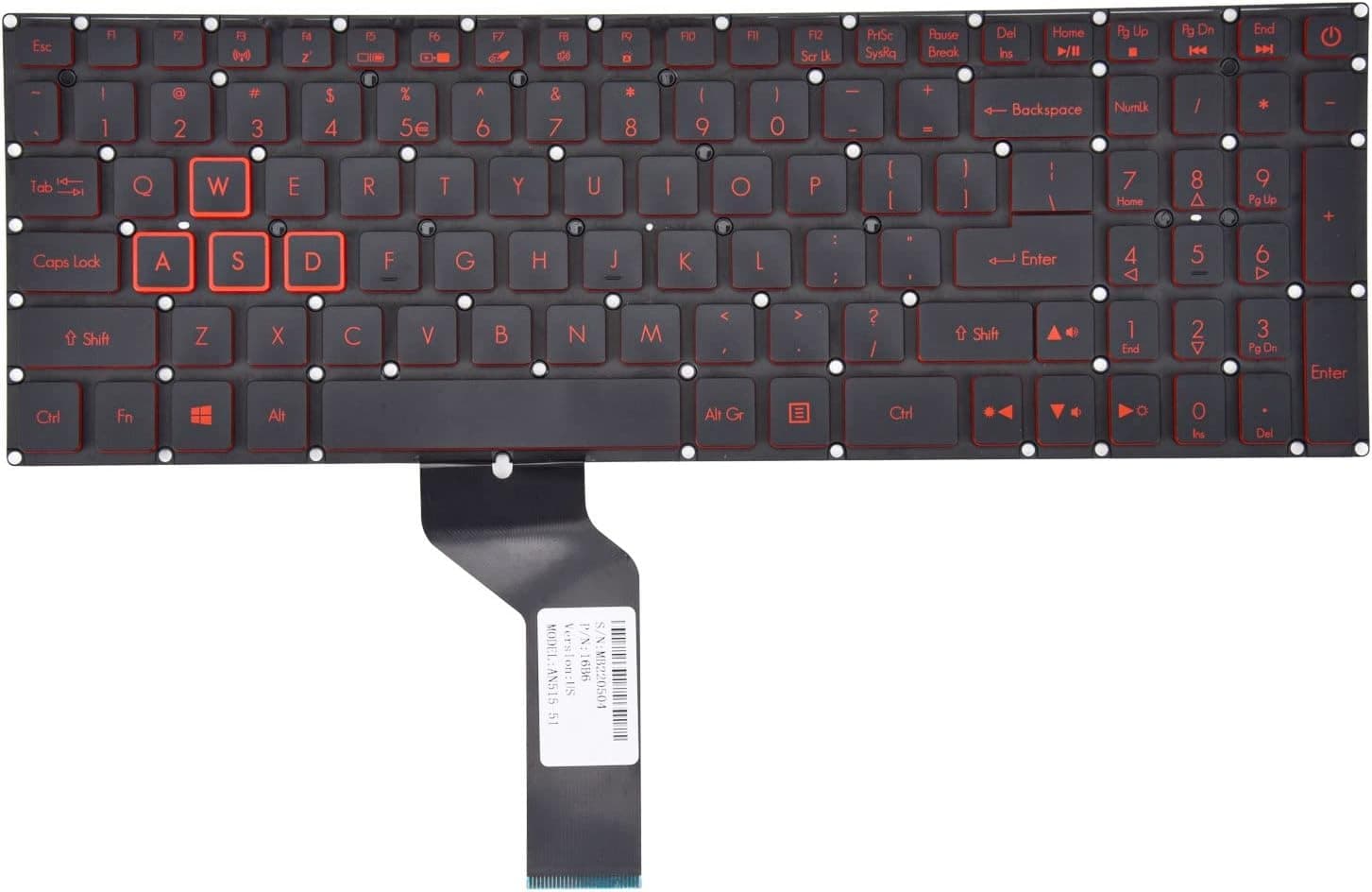 Teclado Acer Nitro 5 an515-51 n17c1 an515-52 an515-53 an515-41 an515-42 an515-31