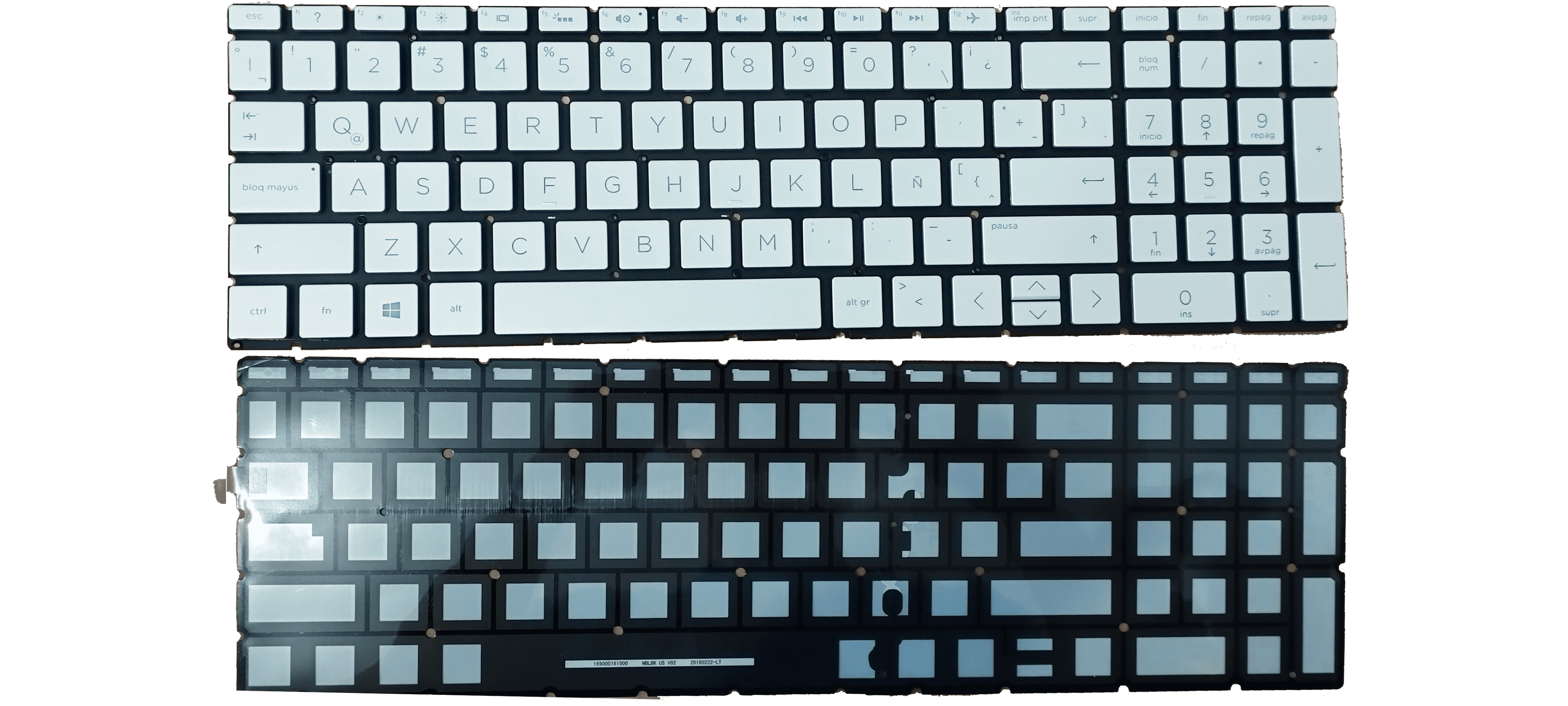 TECLADO HP 15-DA 15-DB 15-CX 15-DR 15-DF 15-CN 15-CW 15-CR 15-CS SILVER CON ILUMINACION / BACKLIGHT
