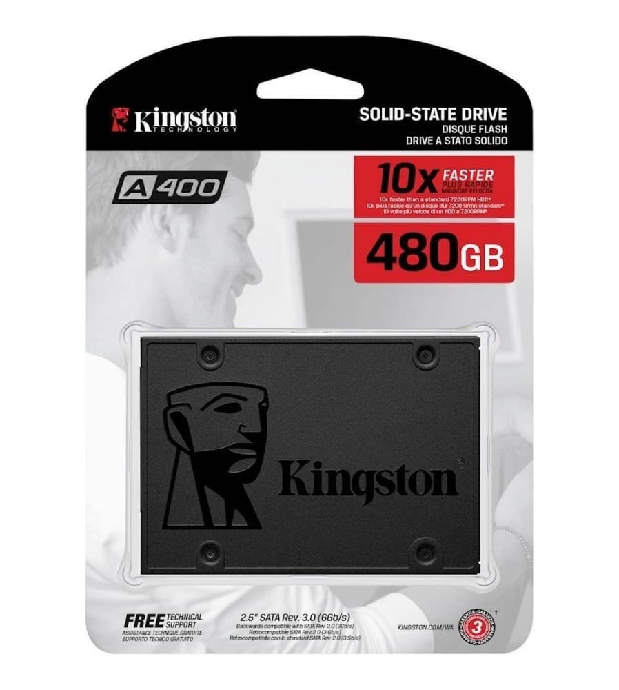 SSD KINGSTON 480GB A400 SATA 3 2.5Inc. FOR PC O NOTEBOOK 7mm