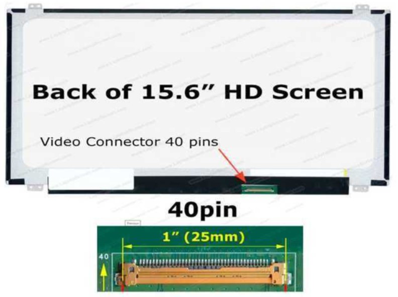 PANTALLA LCD 15.6 PULGADAS 40 PINES HD ( 1366X768 ) CON SUJETADORES
